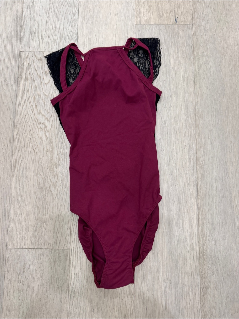 Five dance wear Lace-Trim Burgundy leotard